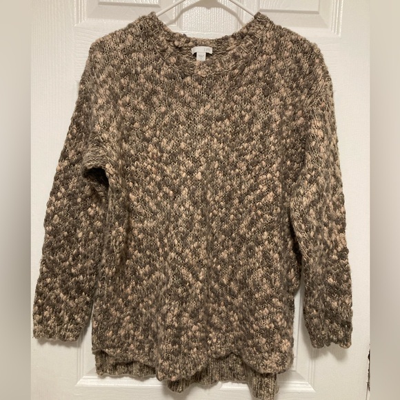 J. Jill Brown Multicolor Popcorn Knit Wool Blend Long Sleeve Sweater - Picture 1 of 7